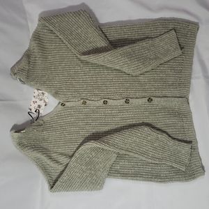 Reversible ribbed cardigan sweater